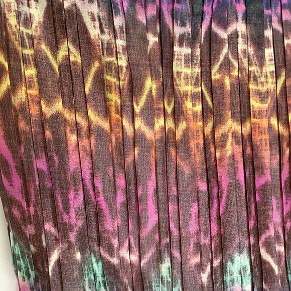 BCBGMaxAzria Taja Pleated Multicolored Batik Print Strapless Mini Dress Size S - Picture 3 of 12